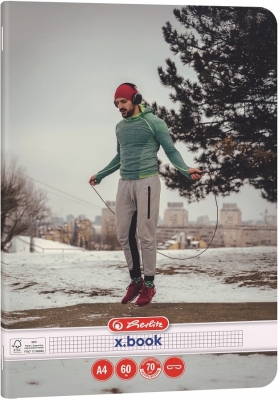 Caiet Herlitz A4, 60 file, patratele, motiv Sports, diverse modele